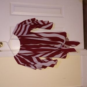 Crown & Ivy Shirt, Size S, Red/White